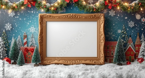 Wooden picture frame mockup...