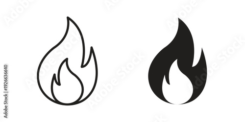 Flame icon collection with multiple styles. EPS10