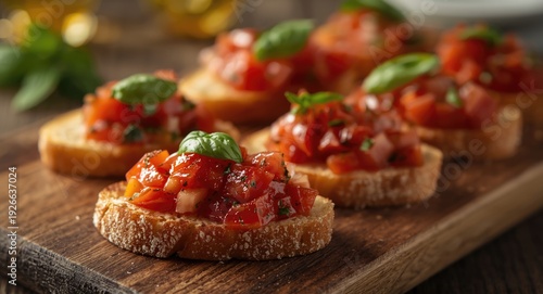 Tasty Italian bruschetta wi...