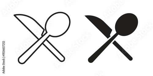 Fork and Knife icon collection with multiple styles. EPS10