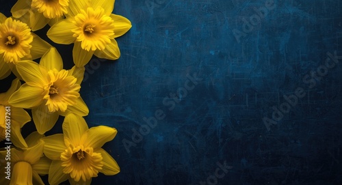 Colorful yellow daffodil fl...