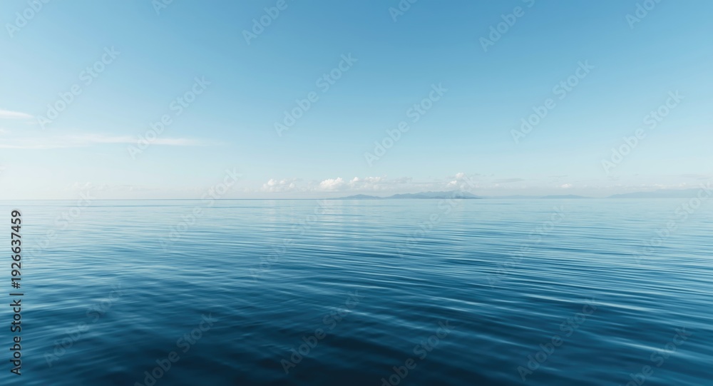 Fototapeta premium Tranquil sea surface with drifting clouds above