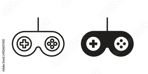 Gamepad icon collection with multiple styles. EPS10