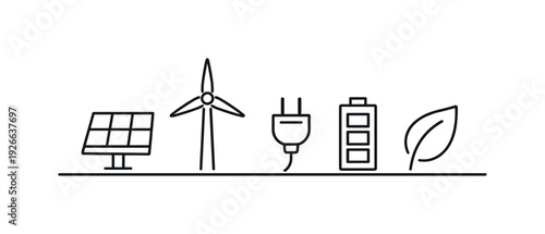 Green energy transition and renewable power adoption supporting sustainable economic growth and reduced environmental impact, solar panel, wind