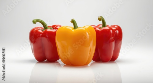 Three color sweet peppers i...