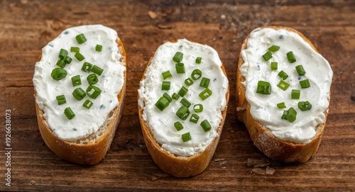 Slices of bread with thick ...