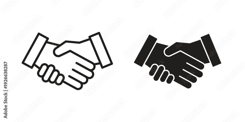 Obraz premium Handshake icon collection with multiple styles. EPS10