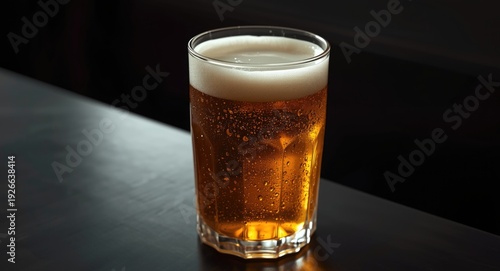 Beer served to the top in a...