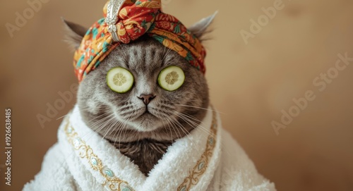 Pampered feline wrapped in ...