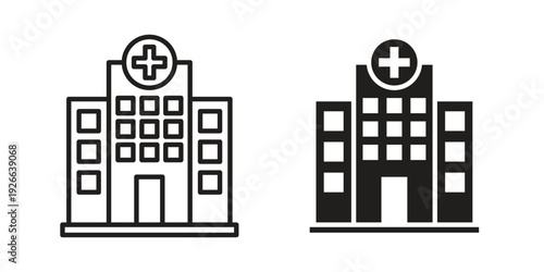 Hospital icon collection with multiple styles. EPS10