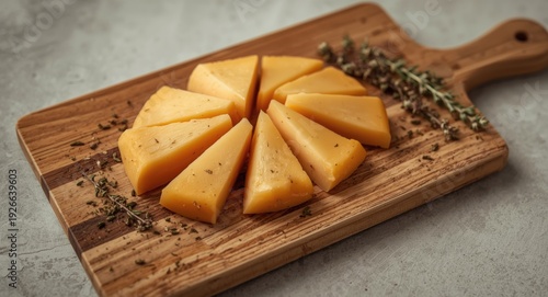 Sliced homemade smoked chee...