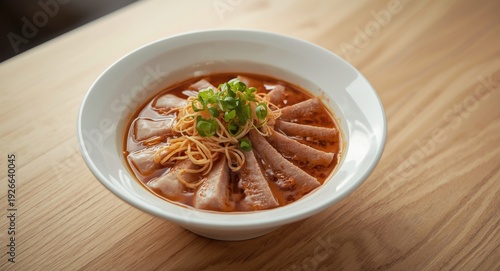 Tom yam chashu ramen with e...