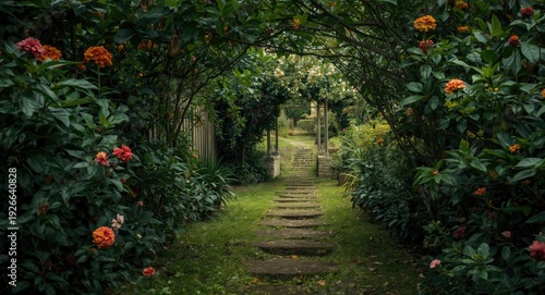 Serene pathway through a ga...