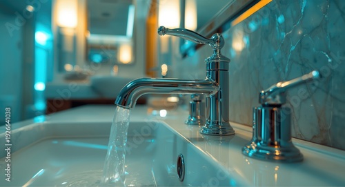 Stylish bathroom setup with...