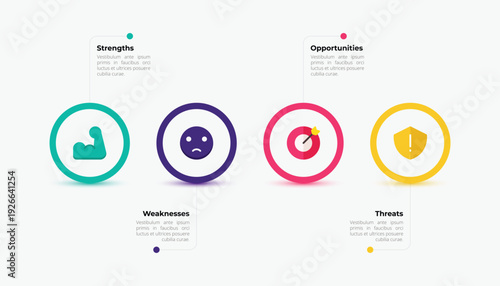 Modern SWOT Analysis Infographic Template With Business Icons