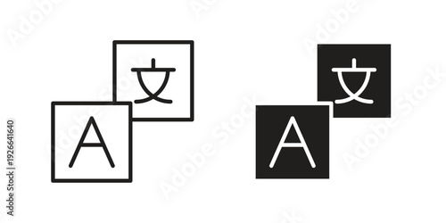 Language icon collection with multiple styles. EPS10