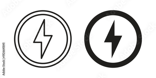 Lightning bolt icon collection with multiple styles. EPS10