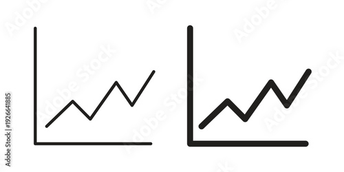 Line chart icon collection with multiple styles. EPS10