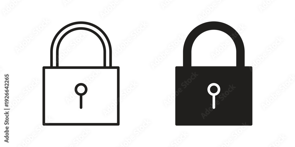 Fototapeta premium Lock icon collection with multiple styles. EPS10