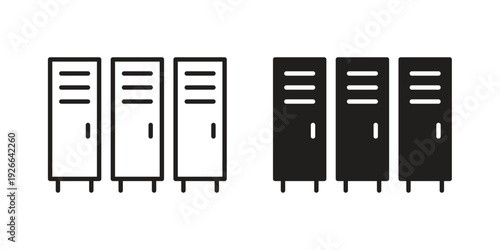 Lockers icon collection with multiple styles. EPS10