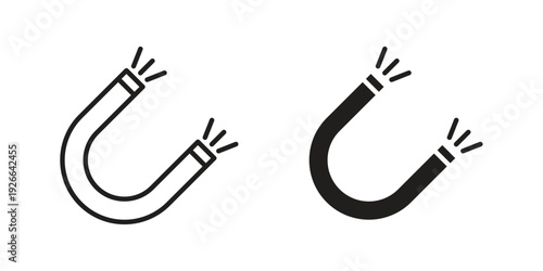 Magnet icon collection with multiple styles. EPS10