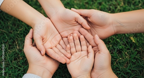Heartwarming family hands united on mother's day celebrating love and gratitude