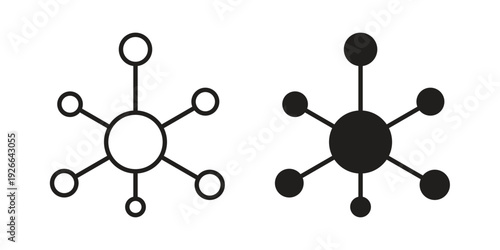 Molecule icon collection with multiple styles. EPS10