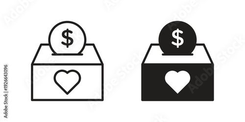 Money donation icon collection with multiple styles. EPS10