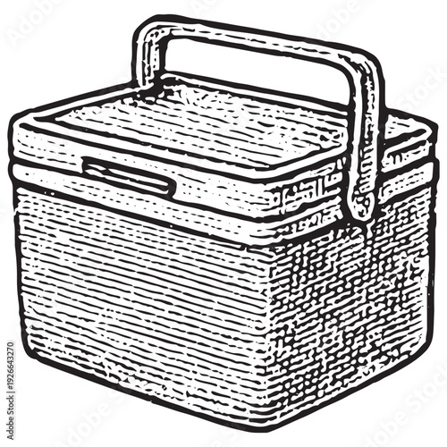 Picnic Cooler Lunch Box Vector for Summer Outdoor Essentials