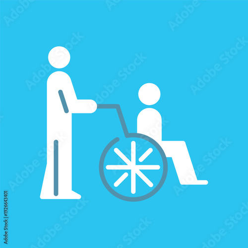 介護士と車椅子アイコン