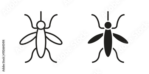 Mosquito icon collection with multiple styles. EPS10