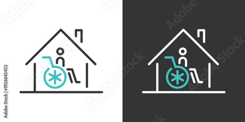 車椅子と家のアイコン