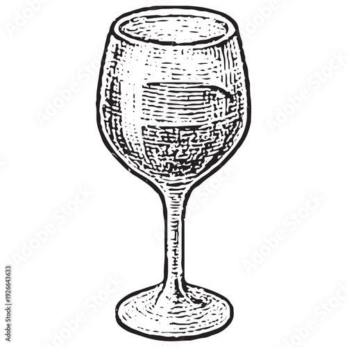 Red Wine Glass Sketch for Summer Picnic Drinks