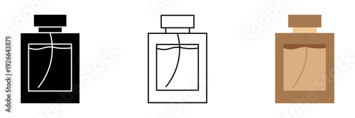 Perfume set icon on white background