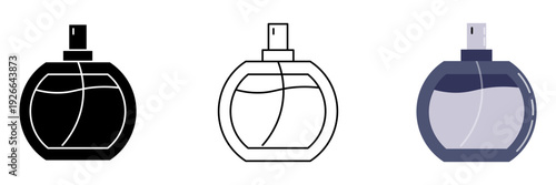 Perfume set icon on white background