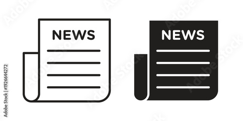 News icon collection with multiple styles. EPS10