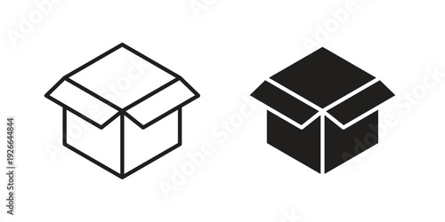 Open box icon collection with multiple styles. EPS10