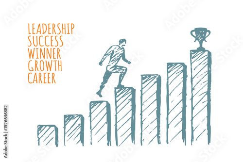 Leadership Climb - Businessman Rising to Success Trophy