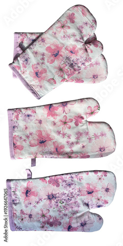 flower-print kitchen gloves