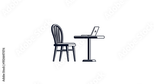 A chair beside a small table.