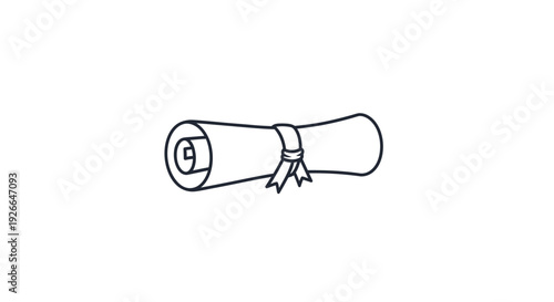 A rolled up diploma certificate document.