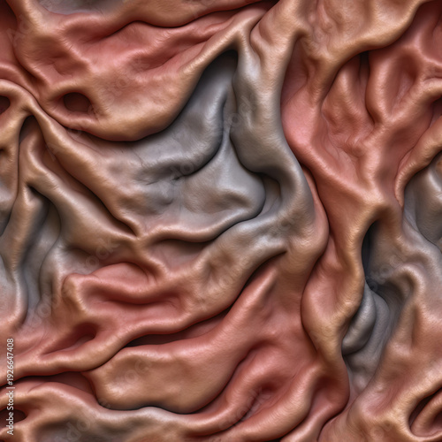 Seamless Pink Brown Wavy Silk Fabric Texture - Digitally Generated Background