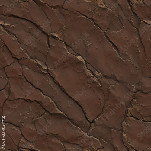 Seamless Dark Brown Cracked Surface Texture - Digitally Generated CG Background