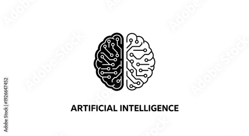 Artificial Intelligence Brain Illustration Concept.
