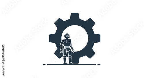 Astronaut standing next to gear.