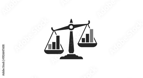 Balance Scale with Business Charts.