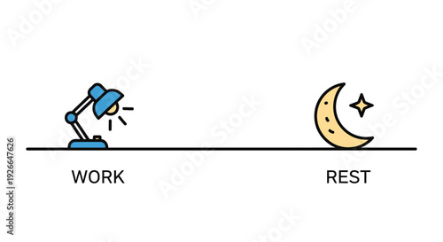 Balance Between Work and Rest Concept.
