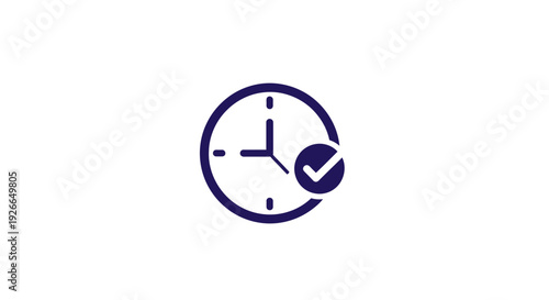 Clock with check mark symbol.