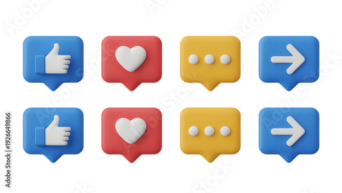 Colorful Social Media Icons on White Background