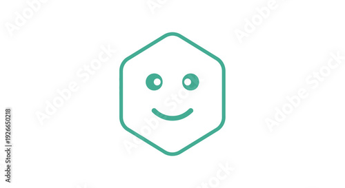 Green Smiling Face Emoticon Symbol.
